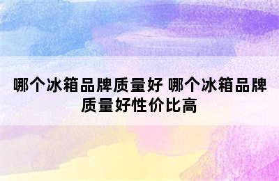 哪个冰箱品牌质量好 哪个冰箱品牌质量好性价比高